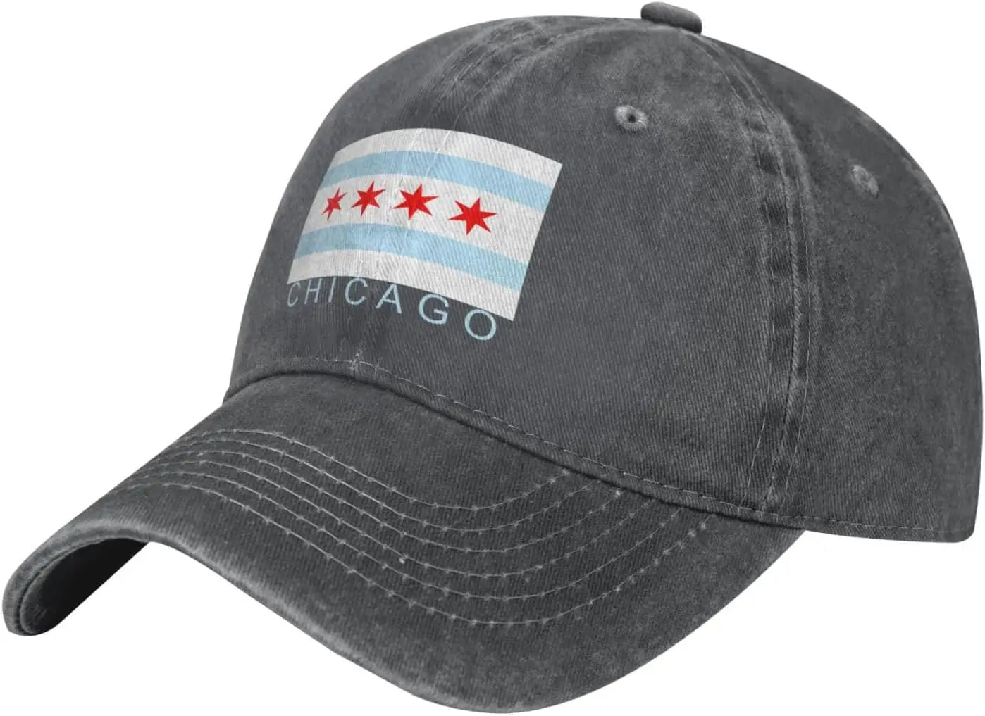 Chicago City Flag Baseball Cap Cotton Sun Protection Adjustable Adult Casual Trucker Hat