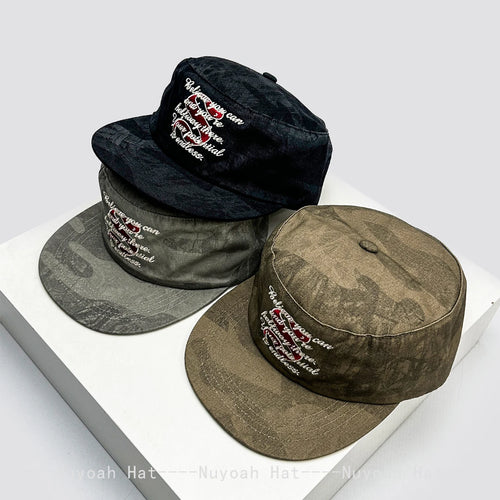 Retro Flat Top Baseball Hat For Men Women