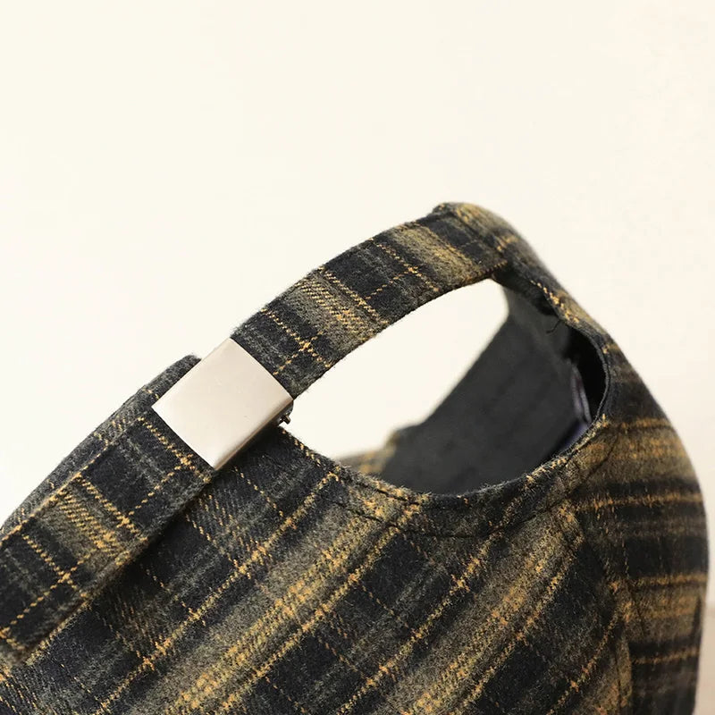 Retro Plaid Fabric Bow Decorated Baseball Cap