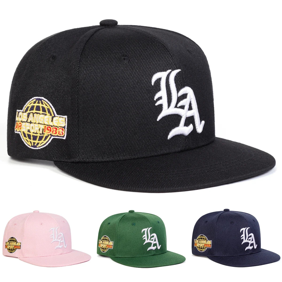 Unisex Gothic LA Letter Embroidery Hip-hop Hats Spring and Autumn