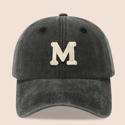 Washed Letter Embroidered Baseball Caps
