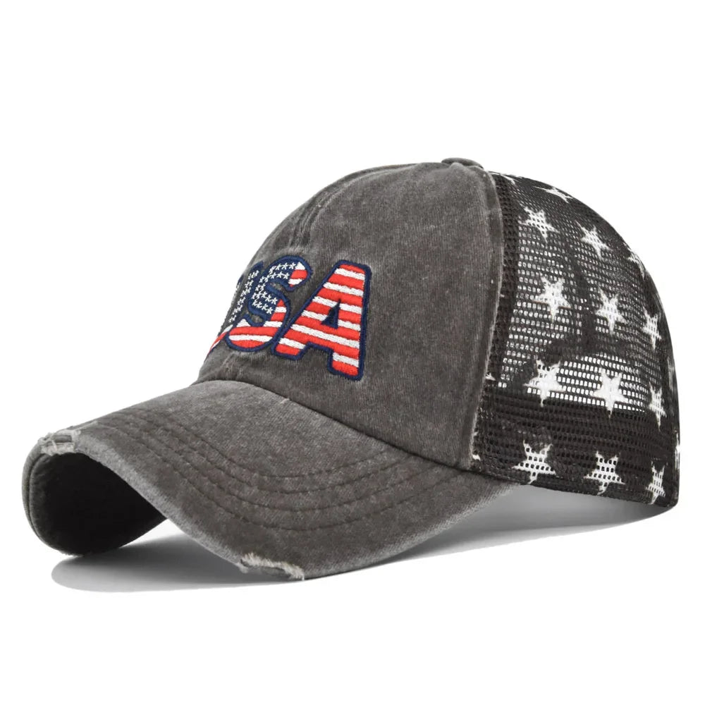 New Embroidered USA Flag Baseball Hat Men