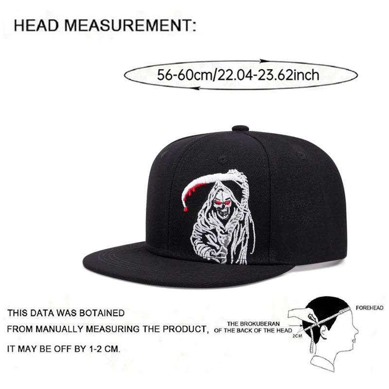 Baseball Hat Reaper Scythe Embroidered Hip Hop