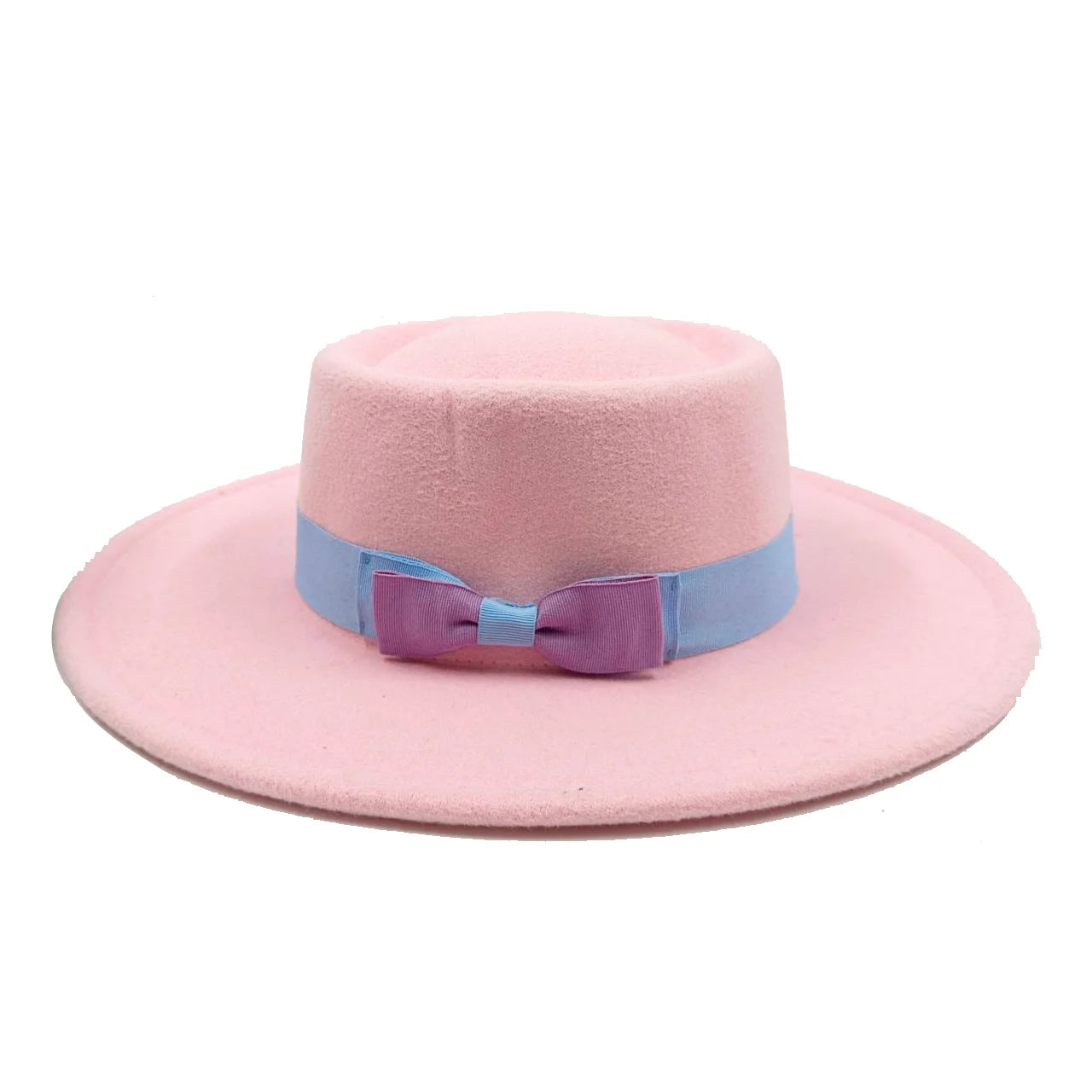 New Oversized Edge Flat Top Hat Retro French Felt Hat