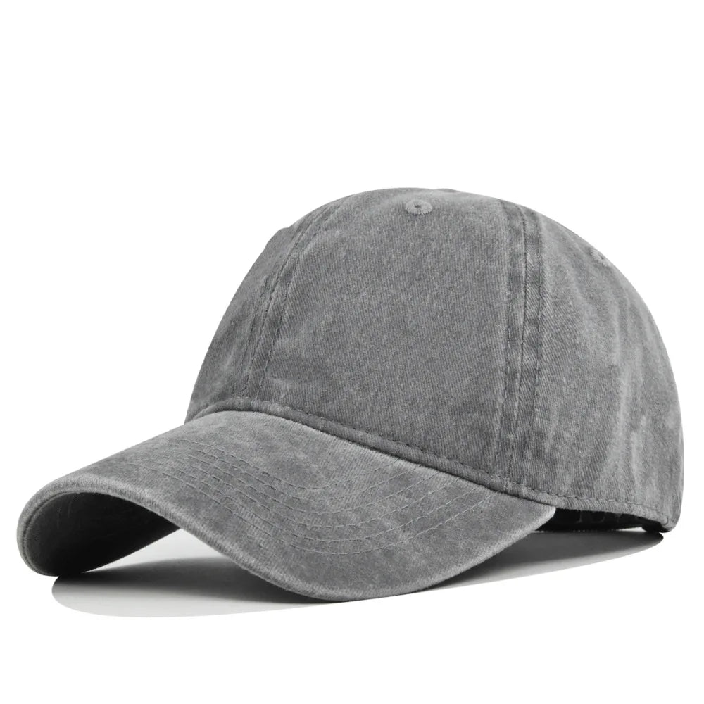 Retro Washed Cotton Baseball Cap Men Women