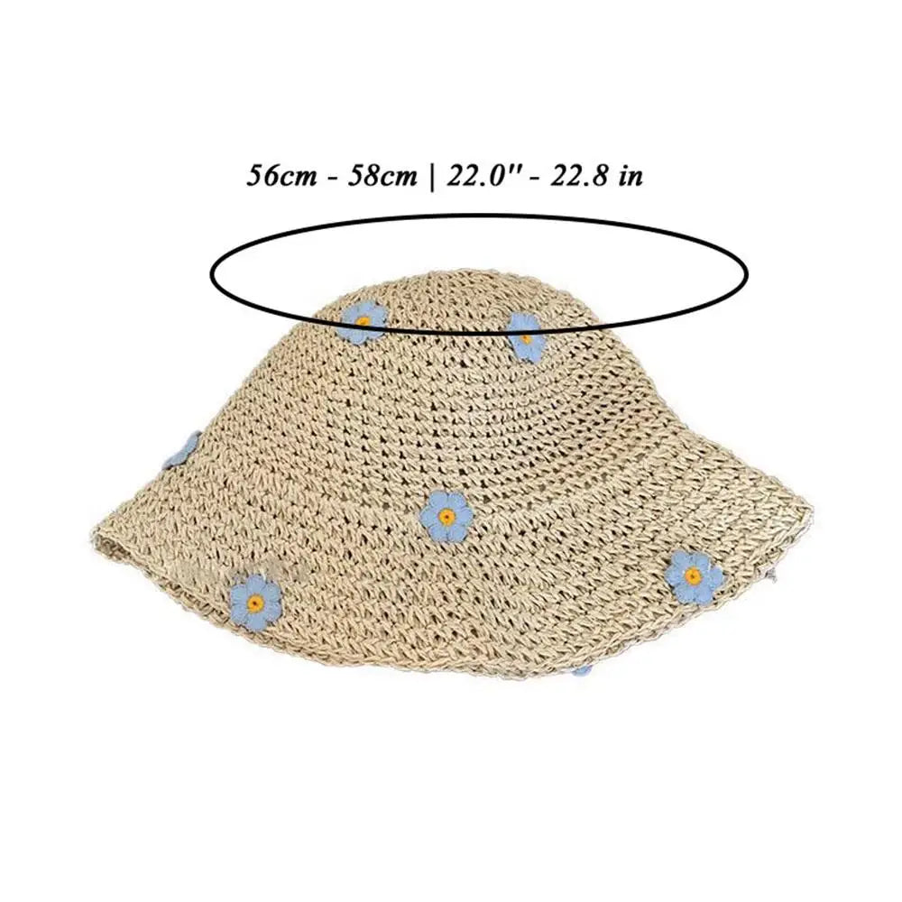 Women's Flower Design Straw Fisherman Hat