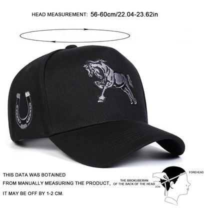 Unisex Horse Embroidery Baseball Caps Spring Autumn Outdoor Adjustable Casual Hats Sunscreen Hat Sports Cap