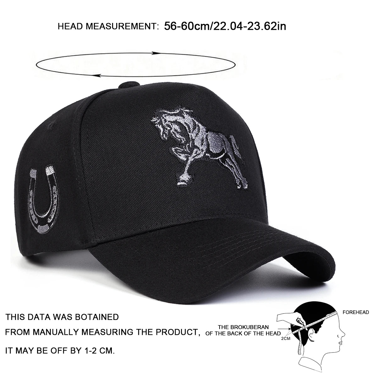 Unisex Horse Embroidery Baseball Caps Spring Autumn Outdoor Adjustable Casual Hats Sunscreen Hat Sports Cap