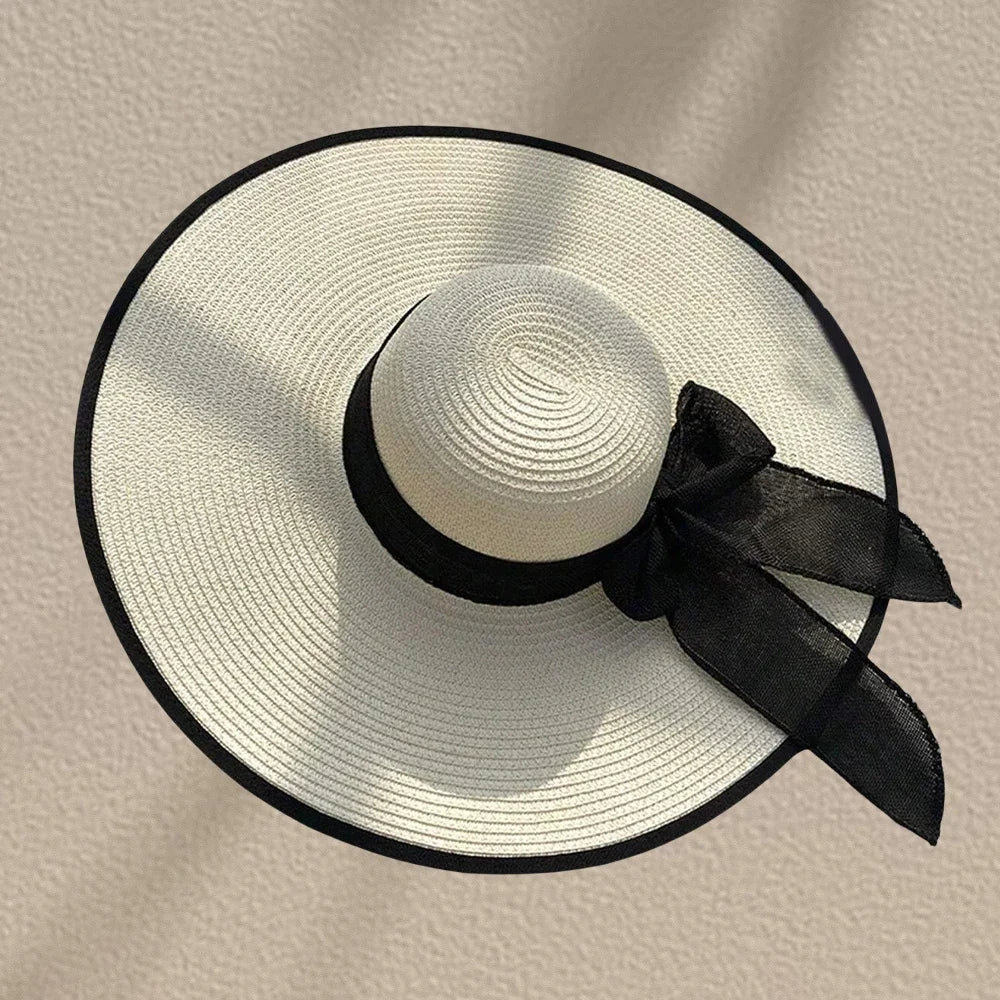 Women's Seaside Bow Beach Hat Oversize Straw Hat