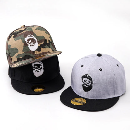 Bearded Uncle Baseball Cap, Unisex Fashionable Flat-Brim Hip-Hop Cap
