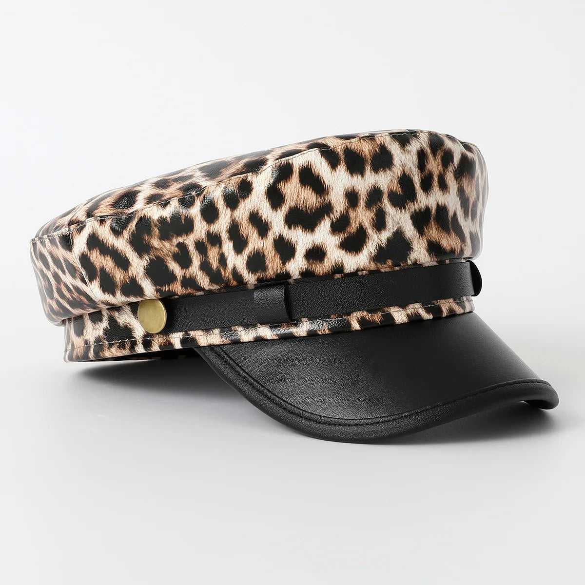 Vintage Leopard Print Berets For Women Fashion Y2k Flat Army Cap Salor Hat