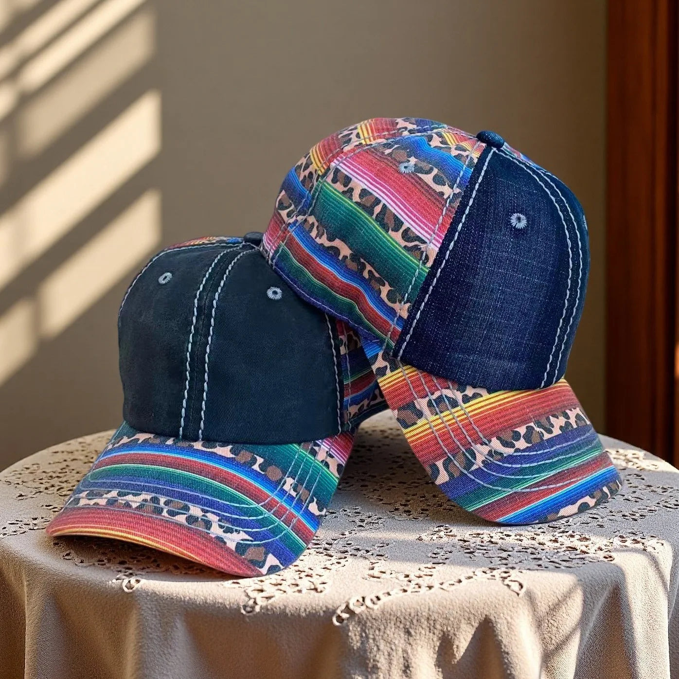 Distressed Denim Washed Baseball Cap