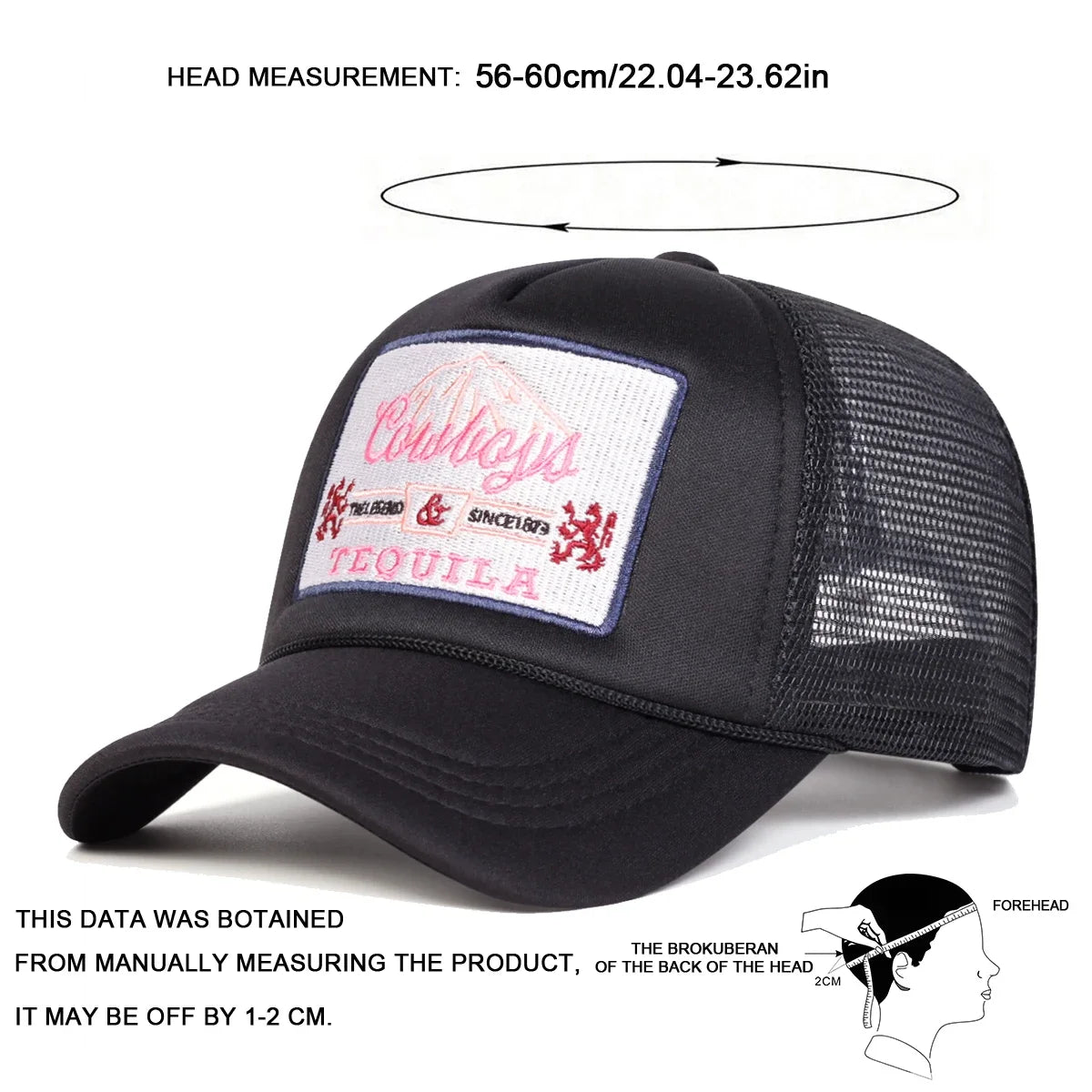Unisex Tequila Letter Embroidery Baseball Net Caps Spring Summer