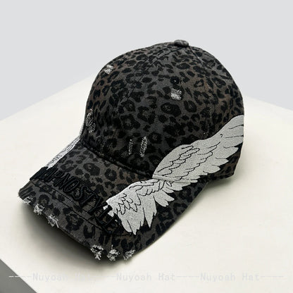 Embroidered Letters Dual-Bladed Angel Wings Baseball Hats