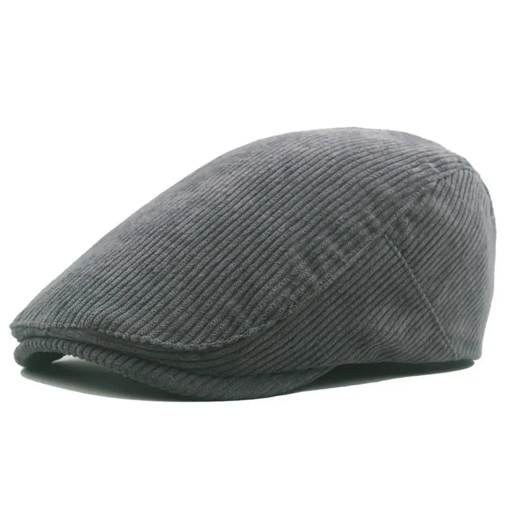 Drop Shipping Autumn And Winter Camel Corduroy Man Ivy Cap Dad Casual Newsboy Hat 56-60cm