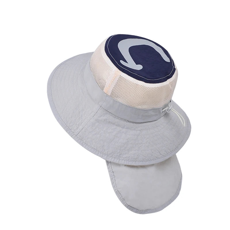 1147 Summer Boys and Girls Sunshade Hat Large brim Sunshade Shawl Breathable Fishing Hat