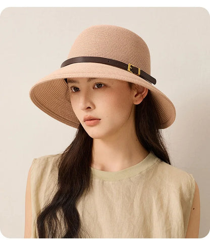 Woven Women's Summer Straw Hat With Wide Brim Sun Protection Sun Hat
