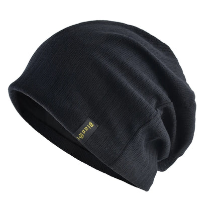 Double Lined Ribbed Slouch Beanie Hat For Men Women