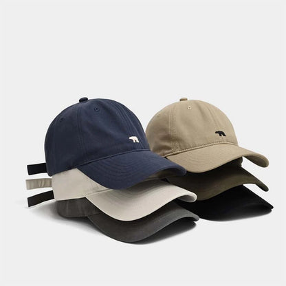 Stylish Polar Bear Embroidered Baseball Cap Sun Protective Breathable Adjustable