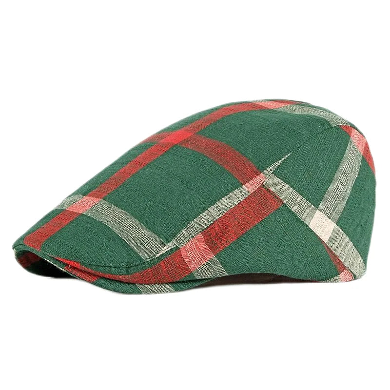 Spring Summer Dopamine Plaid Beret Duck Tongue Forward Hat