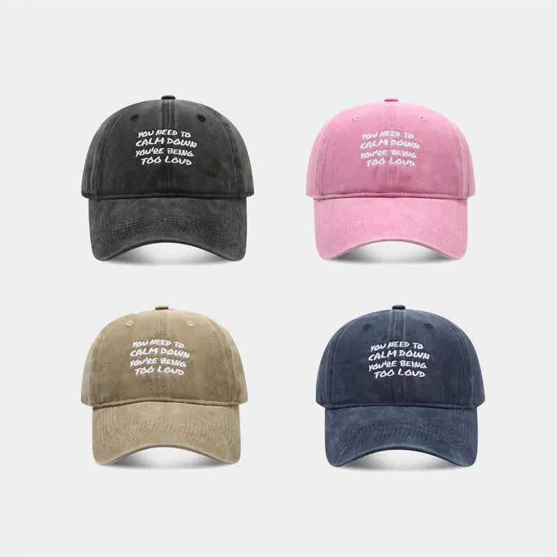 Four Seasons Cotton Letter Print Baseball Cap Adjustable