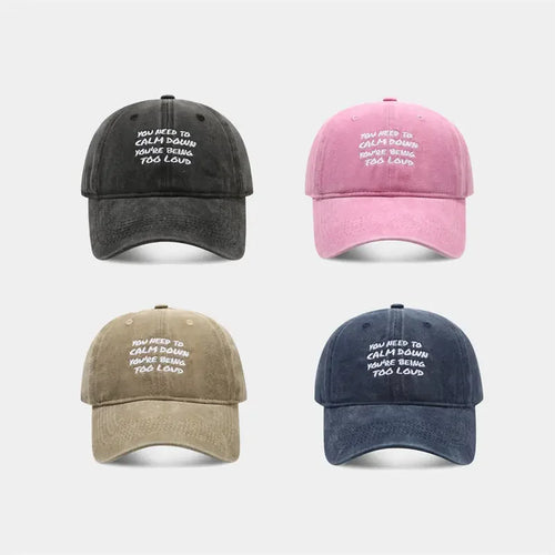 Four Seasons Cotton Letter Print Baseball Cap Adjustable