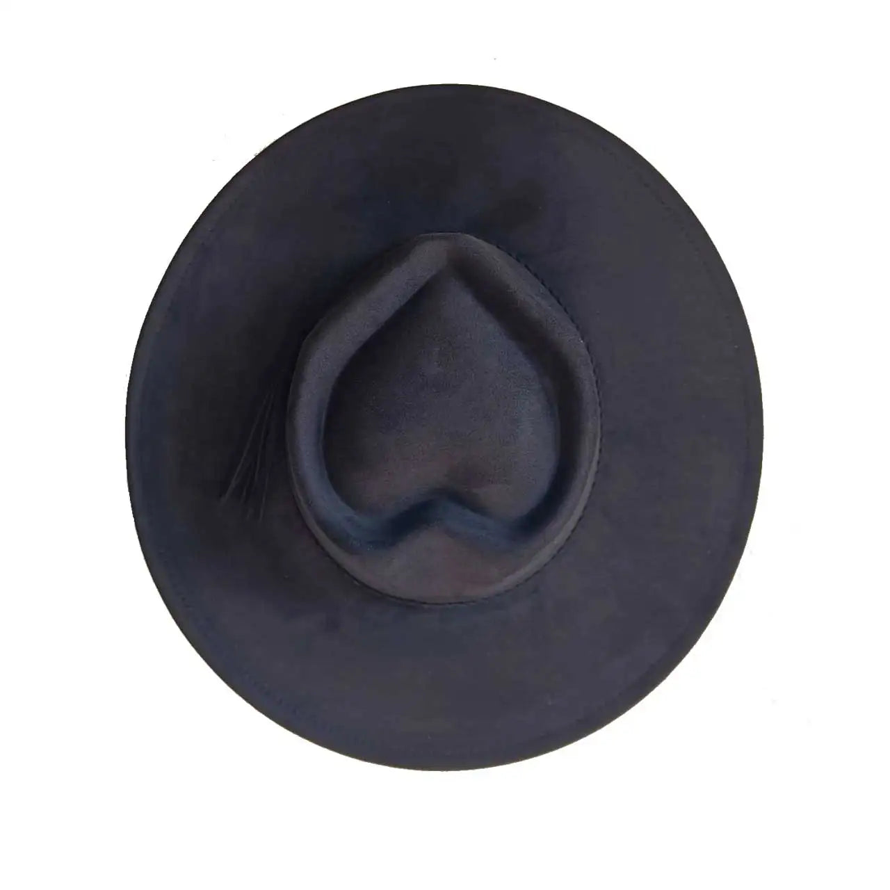 Vegan Suede Hat Teardrop Shape 9.5cm Wide Brim Fedora Hat Men's And Women's