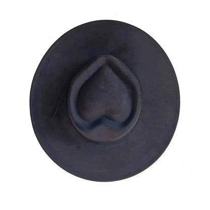 Vegan Suede Hat Teardrop Shape 9.5cm Wide Brim Fedora Hat Men's And Women's