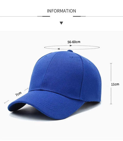 Unisex Cap Casual Plain Baseball Cap Adjustable Snapback Hats Hip Hop Cap Street Dad Hat