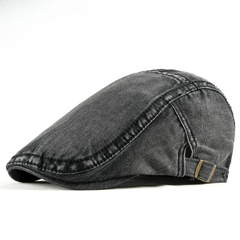 Summer Denim Hat Men's Light Board Simple Casquette Washed Denim Beret