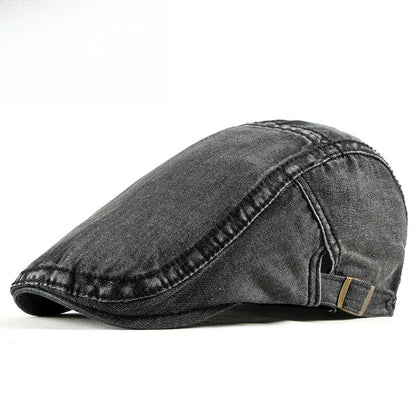 Summer Denim Hat Men's Light Board Simple Casquette Washed Denim Beret