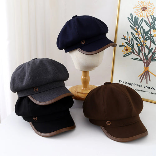 Women's Newsboy Cap British Vintage Octagonal Hat