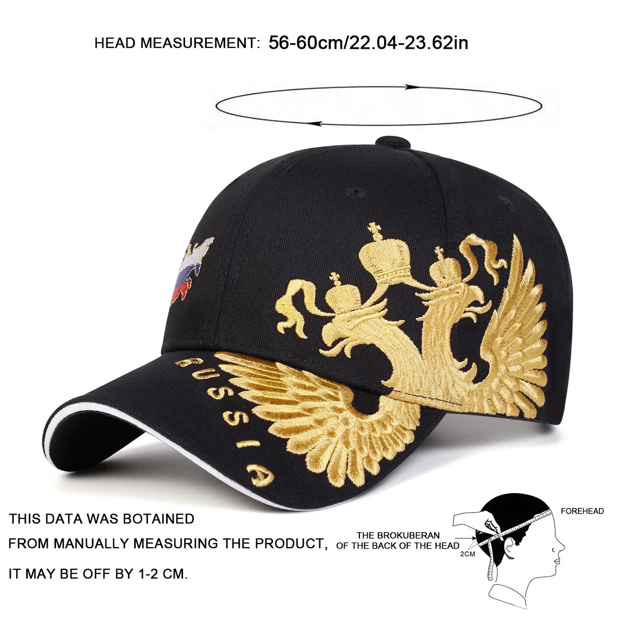 Unisex Map of Russia Embroidery Baseball Caps Spring and Autumn