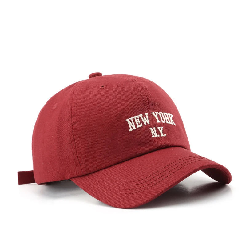 Unisex All Season Wearing Pure Cotton Letter New York Fashionable Baseball Cap