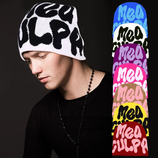 Knitting Beanies Hat Men Women Paragraph Quality Wool Cap