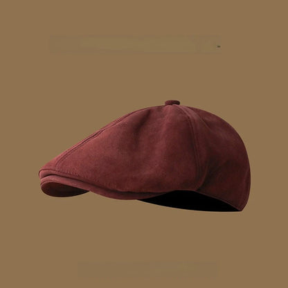 Forward Hat Solid Color Retro British Style Newspaper Hat