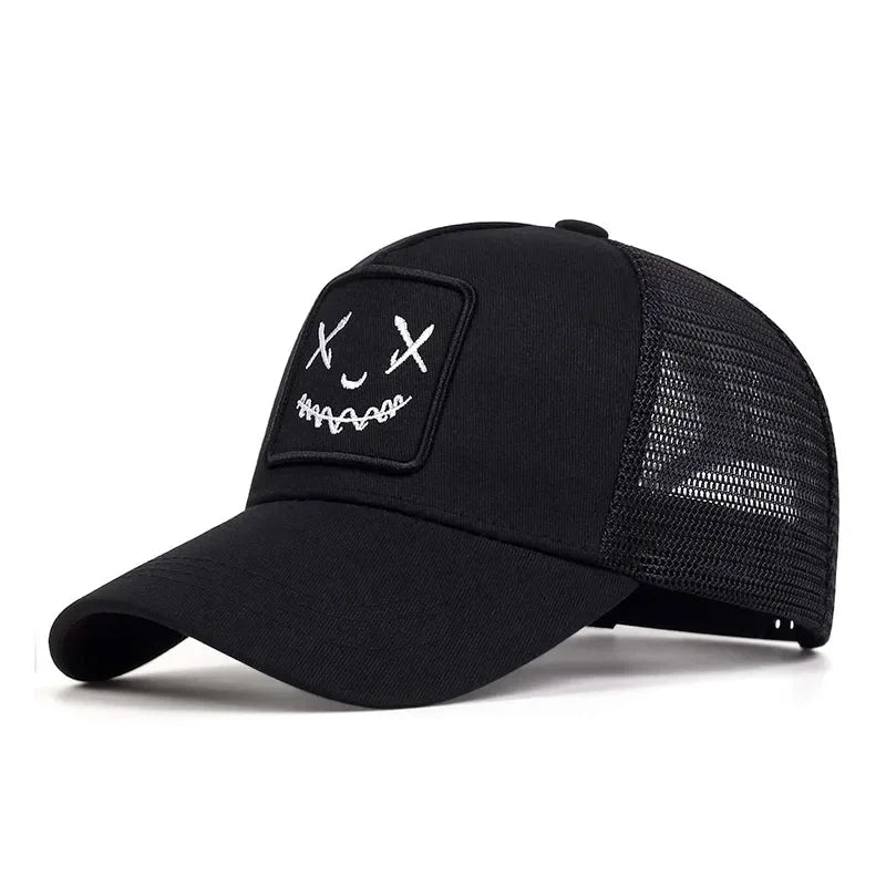 Men Women Smile Face Embroidery Baseball Caps