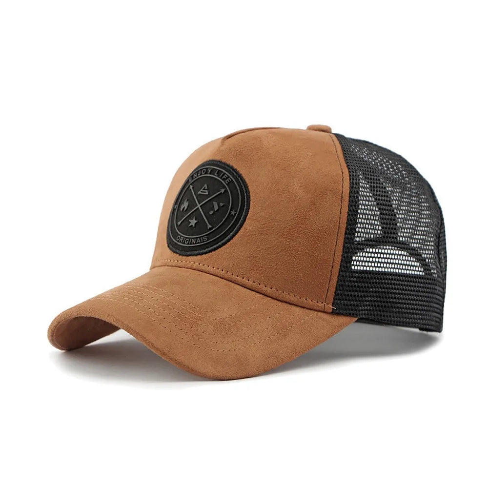 Sport Mesh Yarn Summer Baseball Cap Letter Patch Casual Snapback Hat