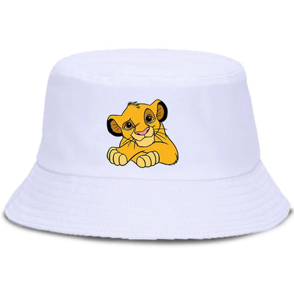 Anime The Lion King Printed Fisherman Hat Cute Cartoon Bucket Hats Autumn Summer