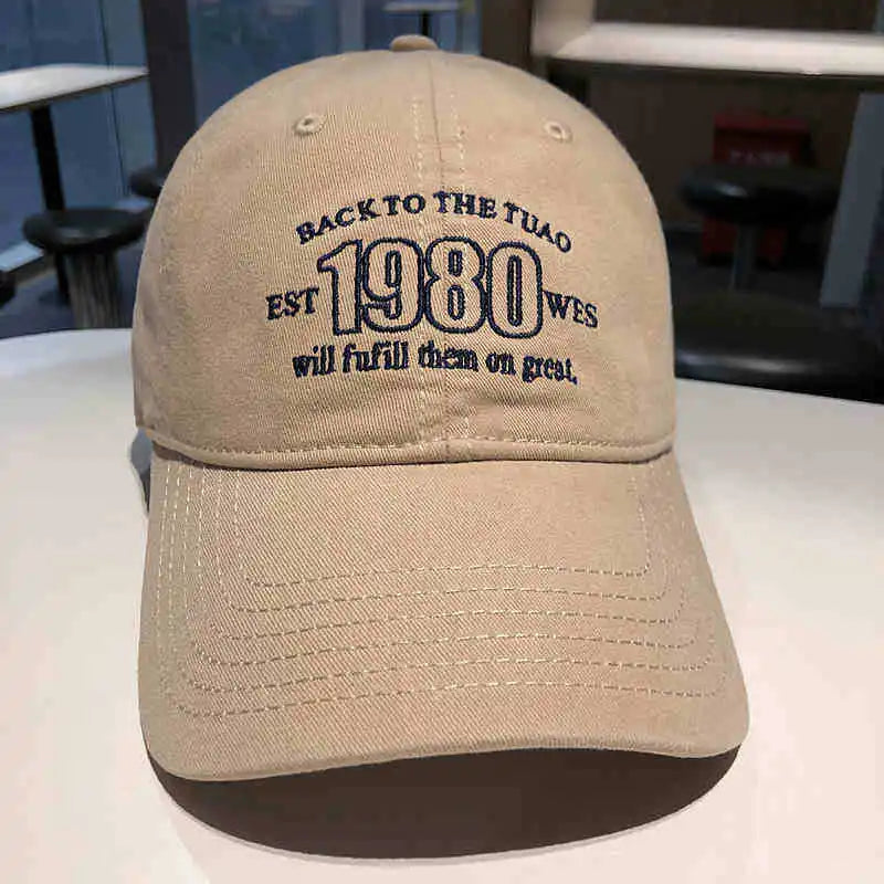 Fashion Solid Color Baseball Hat for Women Cotton Letter Embroidery