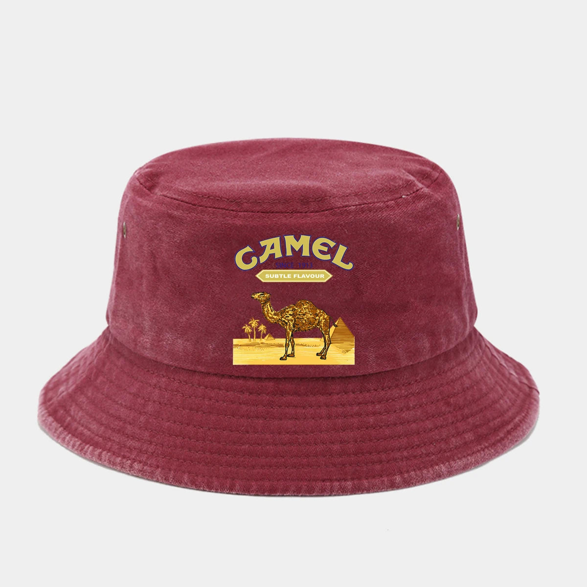 "Camel Trophy" Printed Washed Retro Sunshade Fisherman Hat