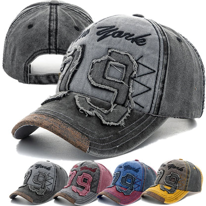 New Unisex Washed Cotton Cap Letter Embroidery Vintage Baseball Cap