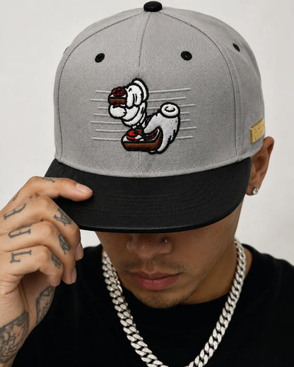 Embroidered Gaming Joystick Flat Brim Snapback Hat