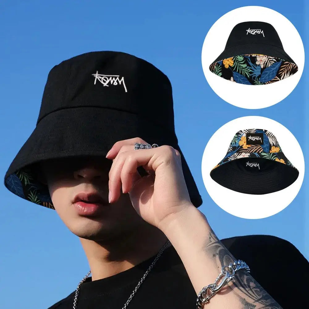 Summer Basin Cap Hip Hop Hat Double Sided Bucket Hat Fishing Fisherman Hat Pattern Packable Sun Protection