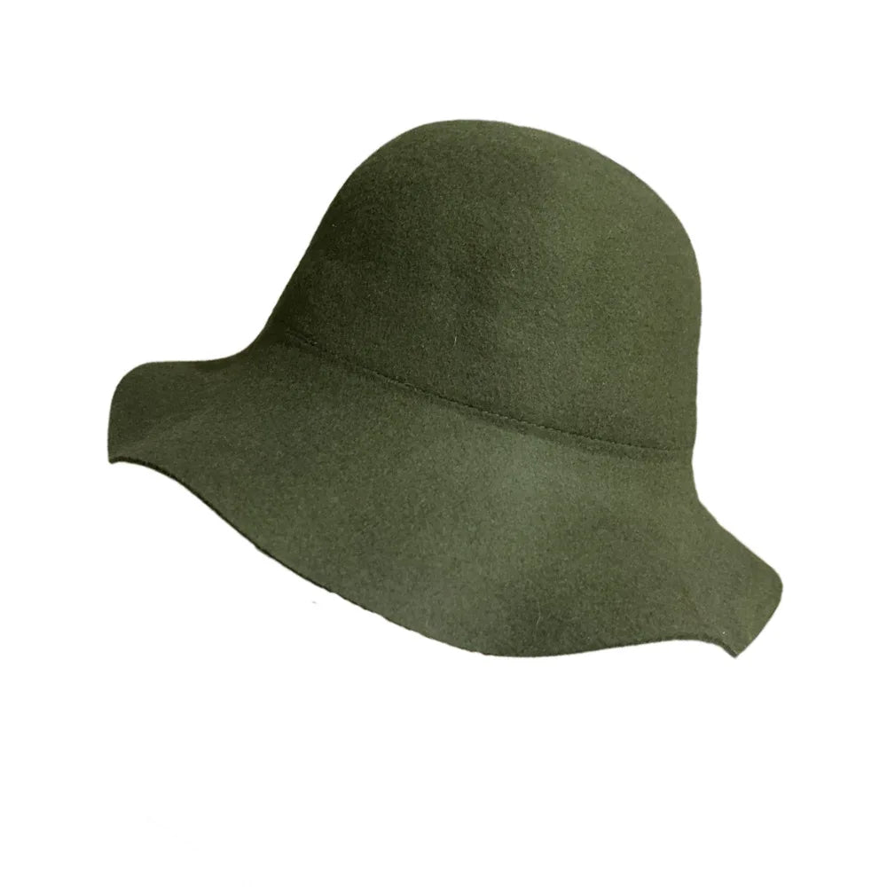 Fedora Hat Women's Autumn Wave Curled English Retro Versatile Fisherman Hat