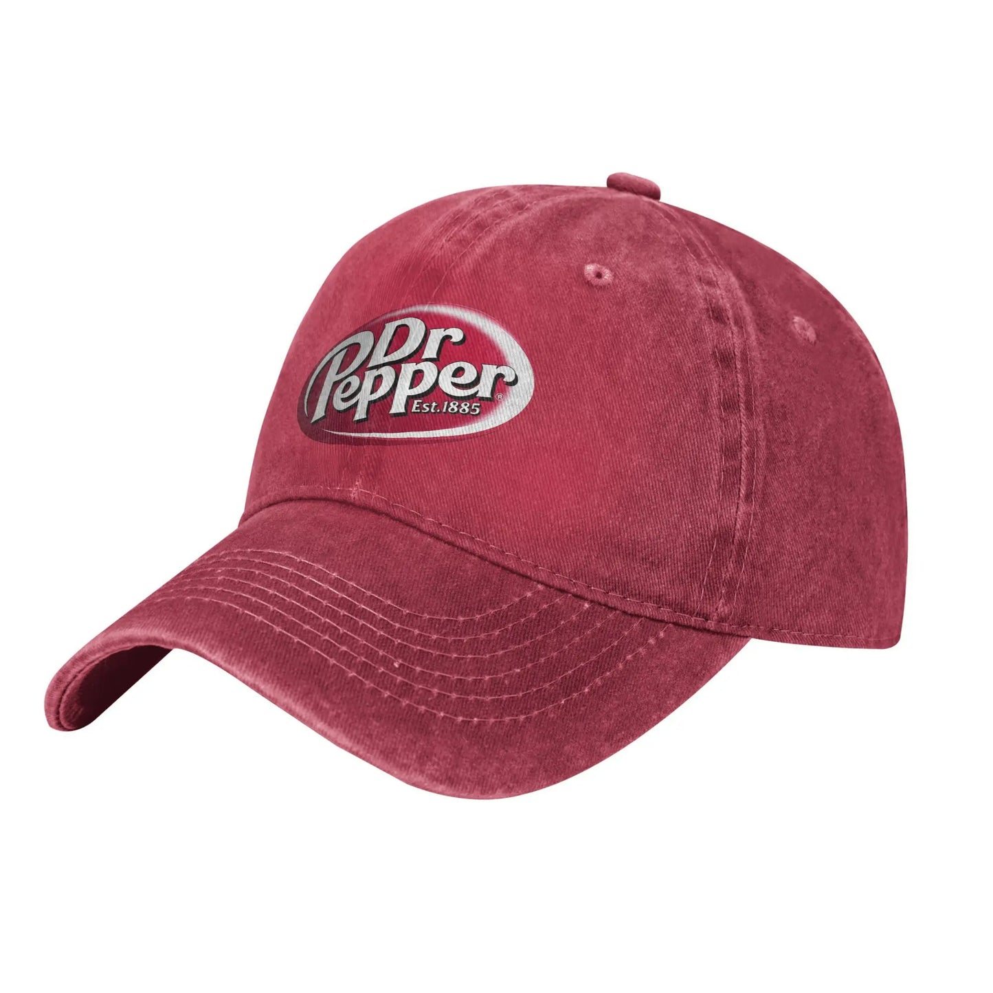 Dr Pepper Letter Baseball Cap Casual Distressed Washed Drink Baseball Hat for Men Women