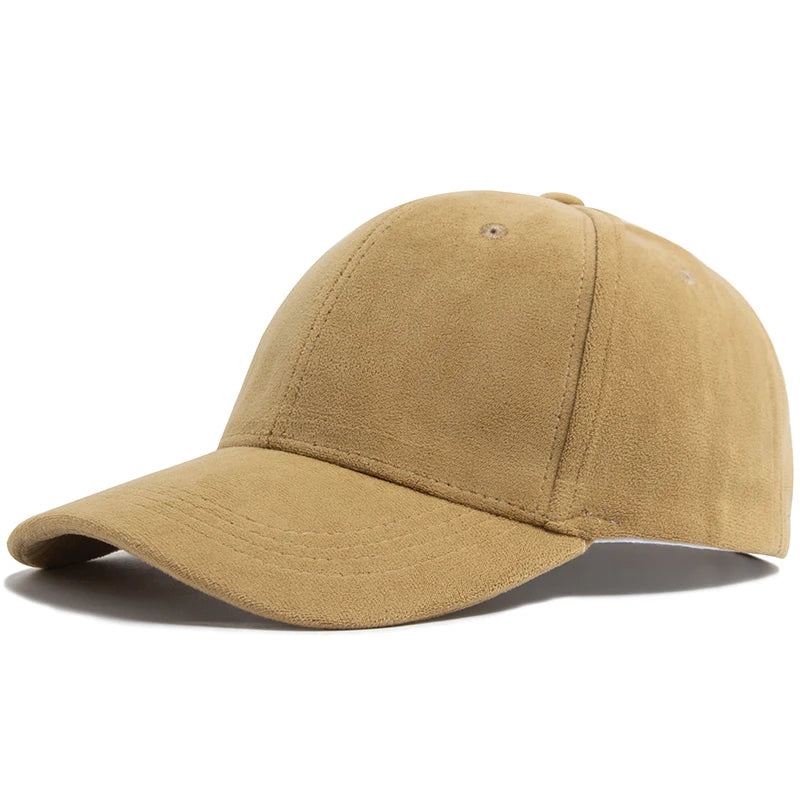 Women Suede Baseball Caps Autumn Winter Solid Fashion Men Hip Hop Cap
