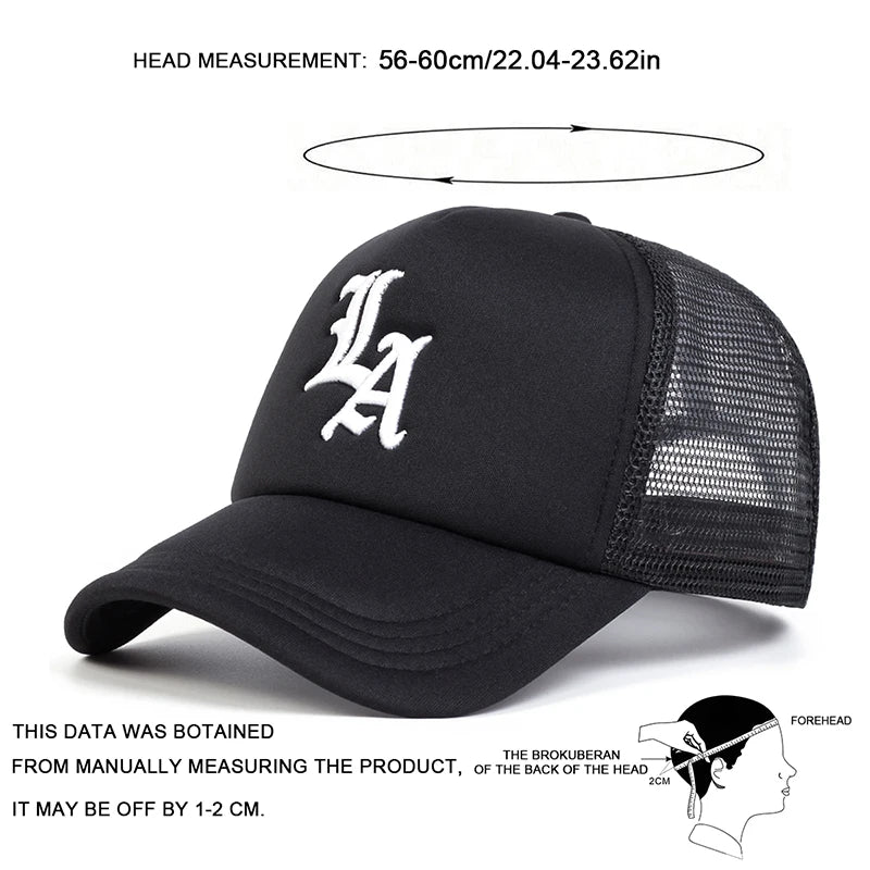 Unisex Letter Embroidery Baseball Net Caps Spring and Summer