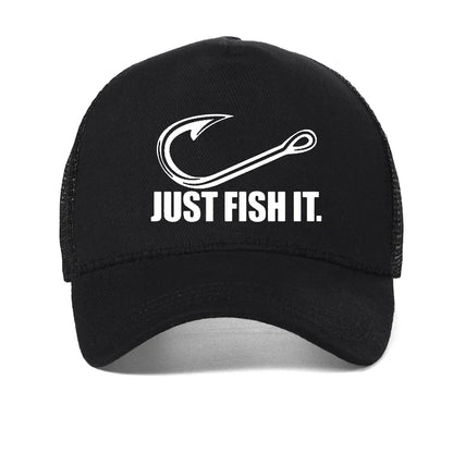 Men Fishing Cap Letter Print Just Fish It  Baseball Cap Summer