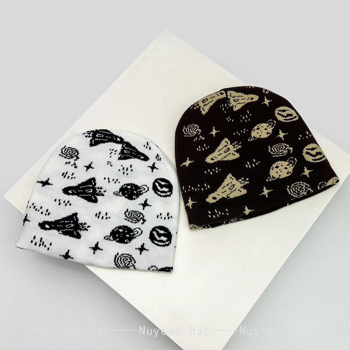 New Men Women Interesting Rocket Planet Jacquard Knitted Hats